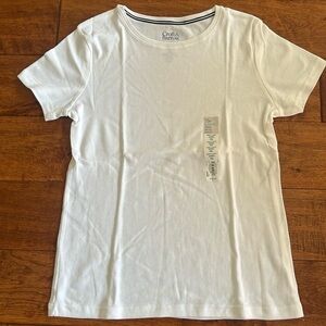 Croft & Barrow Classic Tee Crew Neck Bright White Short Sleeve T-Shirt Top